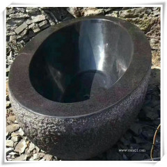 Black basalt stone sink